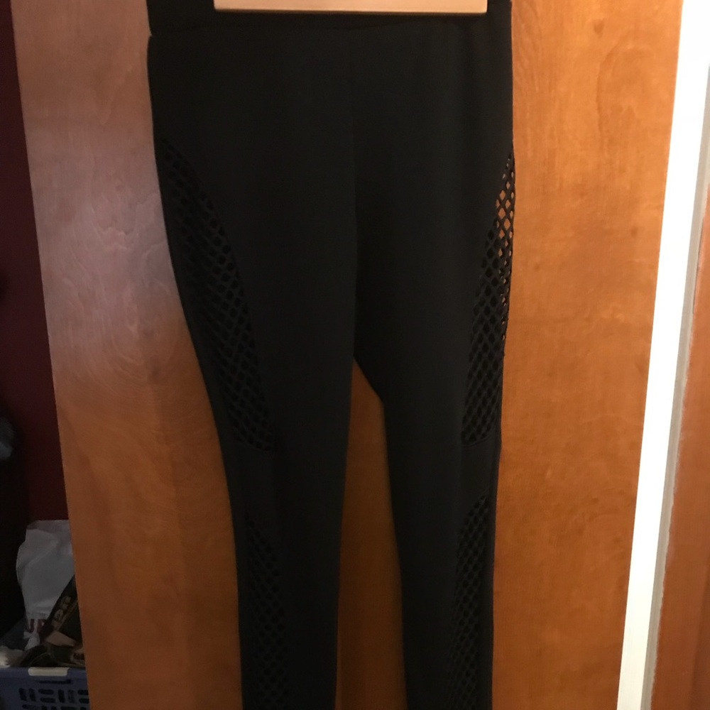Black peek a boo leggings